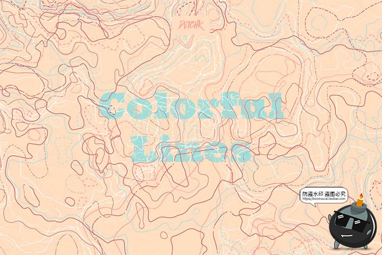 图片[8]-抽象艺术手绘等高线地理扭曲轮廓纹路背景图片PNG线条AI矢量素材-设计猿