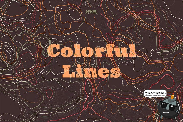 图片[10]-抽象艺术手绘等高线地理扭曲轮廓纹路背景图片PNG线条AI矢量素材-设计猿