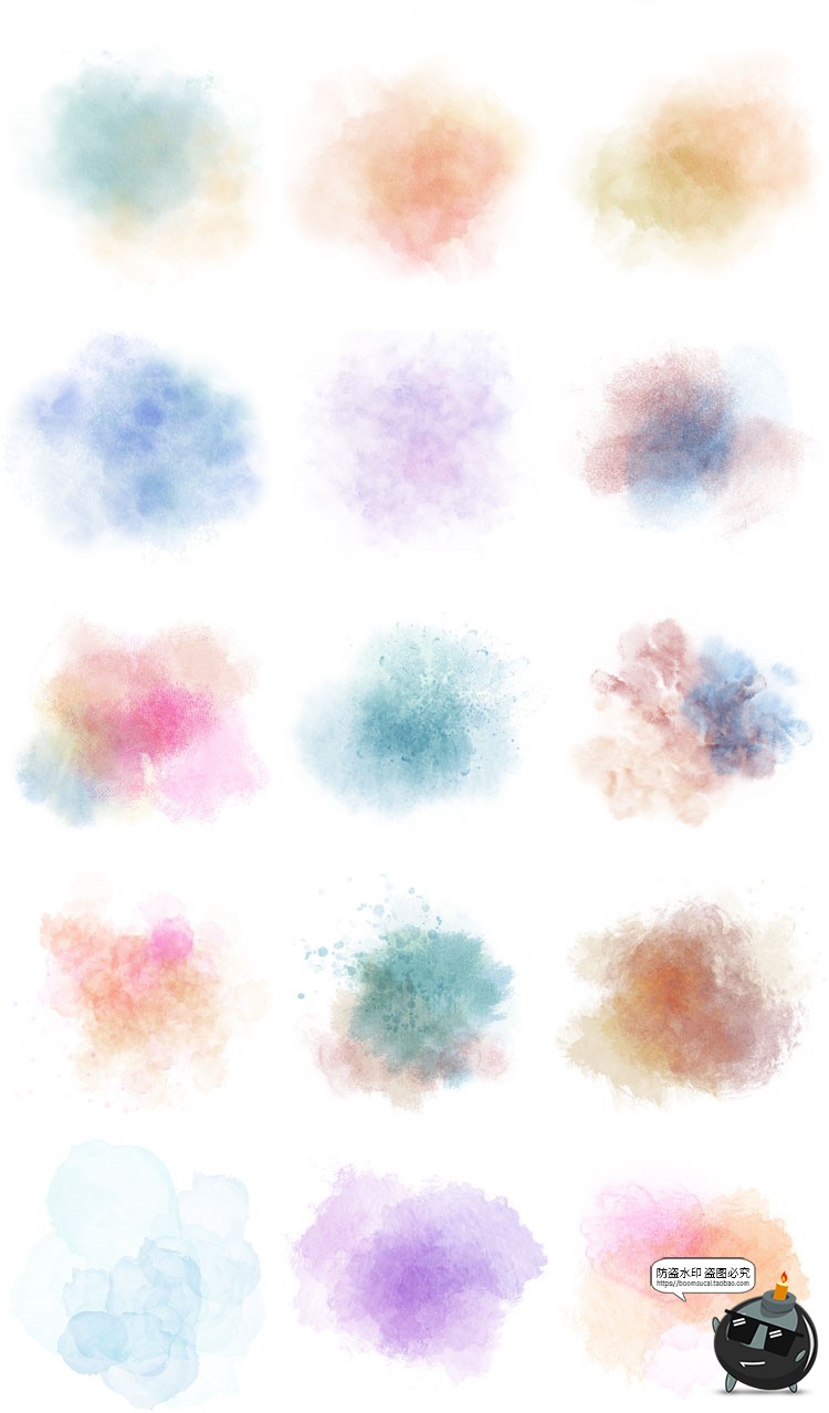 图片[6]-水彩清新森系油墨晕染污渍水洗效果背景底纹纹理PNG免抠图片素材-设计猿