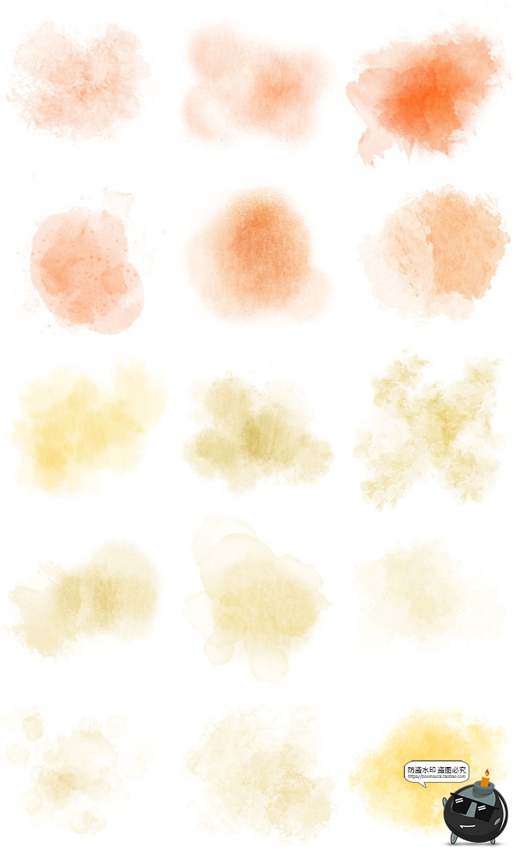 图片[7]-水彩清新森系油墨晕染污渍水洗效果背景底纹纹理PNG免抠图片素材-设计猿