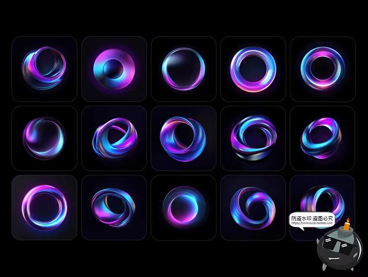 图片[3]-圆形未来科幻全息渐变3D科技抽象圆环海报创意PNG免抠高清图素材-设计猿