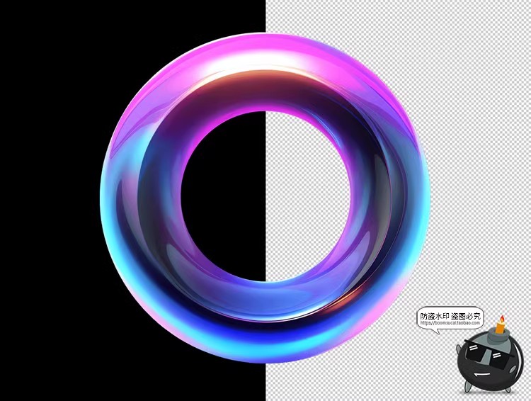 图片[5]-圆形未来科幻全息渐变3D科技抽象圆环海报创意PNG免抠高清图素材-设计猿