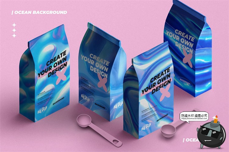 图片[9]-海洋蓝色梦幻波浪抽象艺术光泽液体渐变背景包装底纹JPG图片素材-设计猿