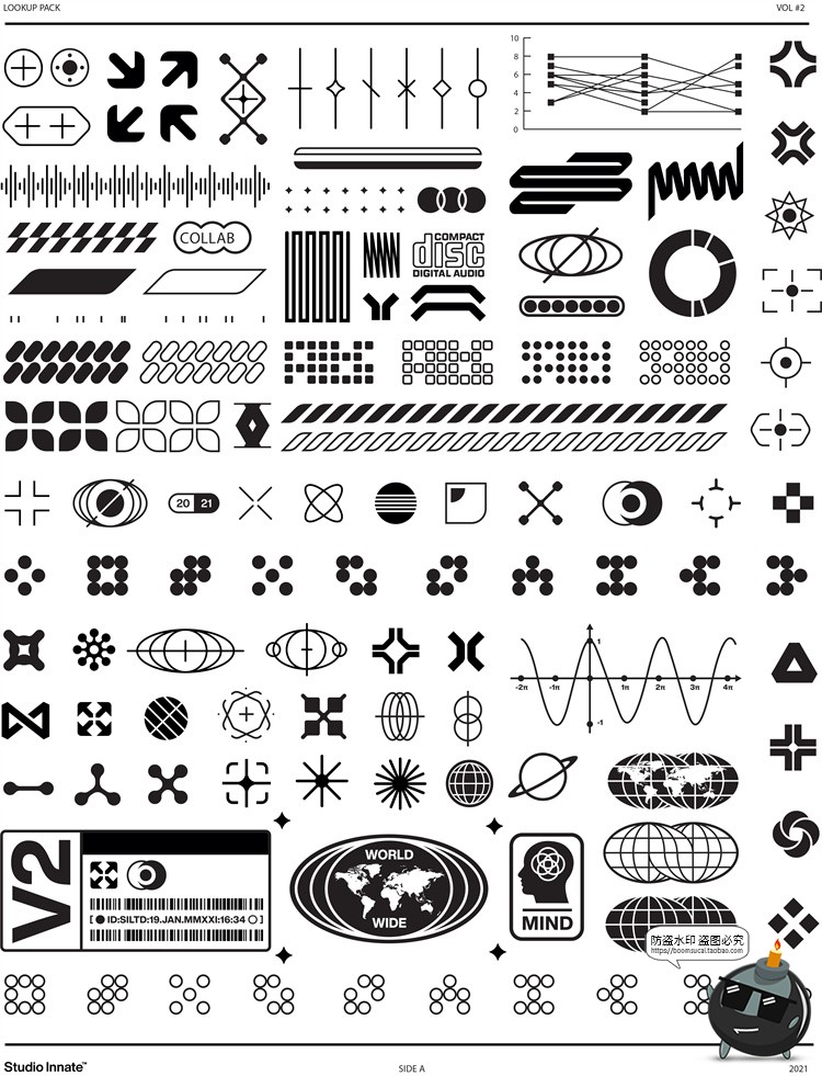 图片[2]-赛博朋克潮流科幻几何logo符号图形装饰元素AI矢量PNG免抠图素材-设计猿