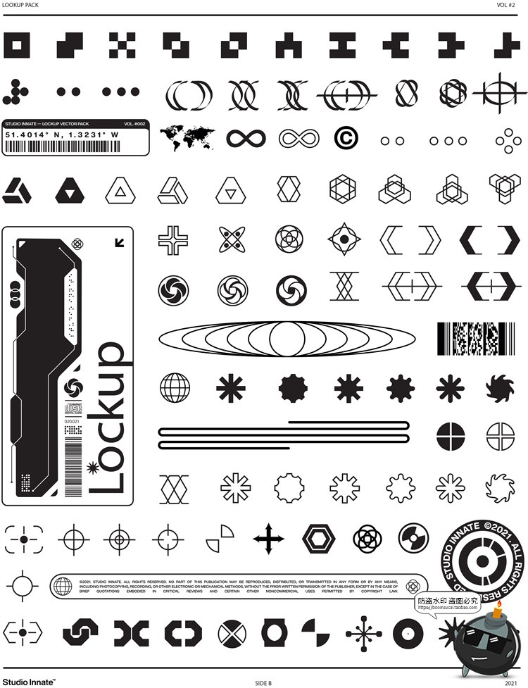 图片[3]-赛博朋克潮流科幻几何logo符号图形装饰元素AI矢量PNG免抠图素材-设计猿