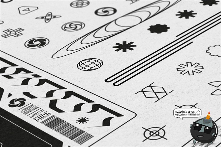 图片[5]-赛博朋克潮流科幻几何logo符号图形装饰元素AI矢量PNG免抠图素材-设计猿