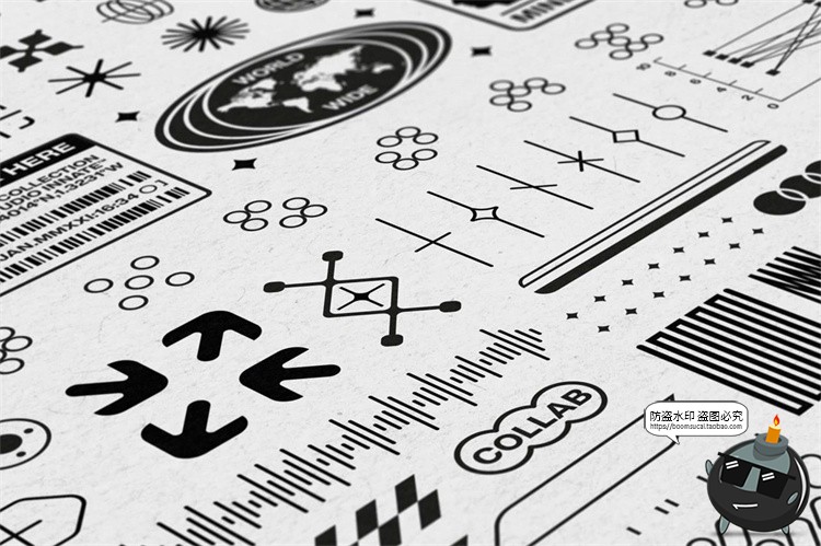 图片[7]-赛博朋克潮流科幻几何logo符号图形装饰元素AI矢量PNG免抠图素材-设计猿