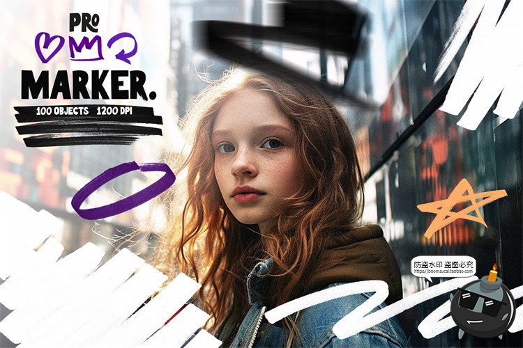 图片[8]-手绘涂鸦乱笔迹笔画粗记号笔马克笔圆圈数字形状图形标记PNG素材-设计猿