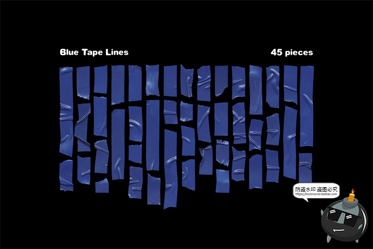图片[2]-复古潮流做旧褶皱磨损胶带标签贴纸拼贴图剪贴画图片PNG免抠素材-设计猿
