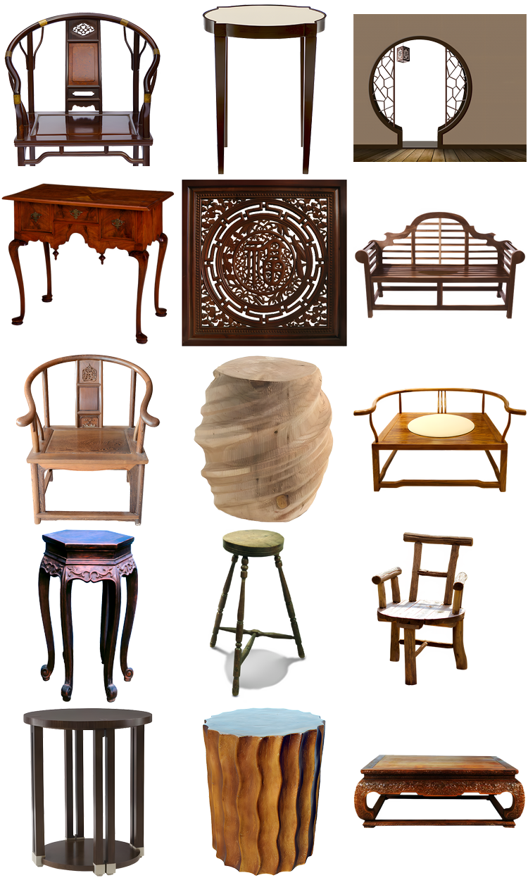 图片[1]-古典家具桌凳椅子门窗户中国复古风古董PNG免抠图片后期设计素材-设计猿
