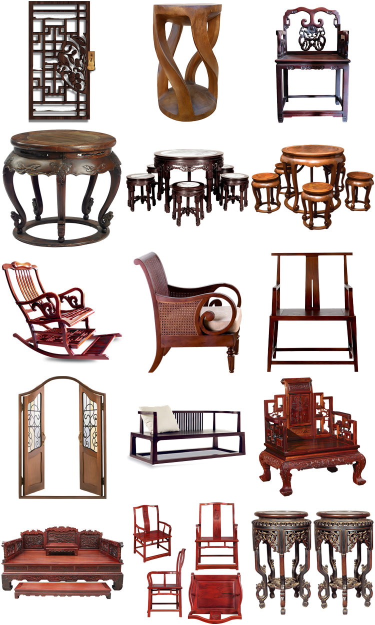 图片[2]-古典家具桌凳椅子门窗户中国复古风古董PNG免抠图片后期设计素材-设计猿