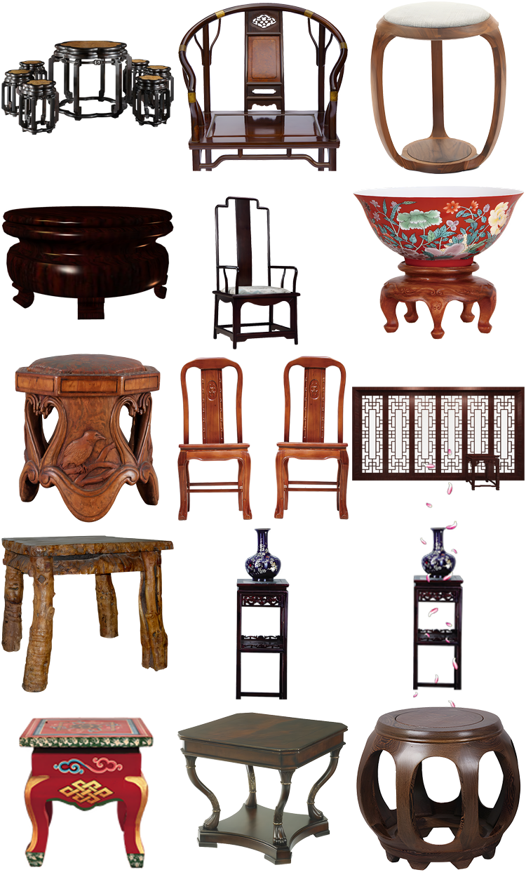 图片[3]-古典家具桌凳椅子门窗户中国复古风古董PNG免抠图片后期设计素材-设计猿