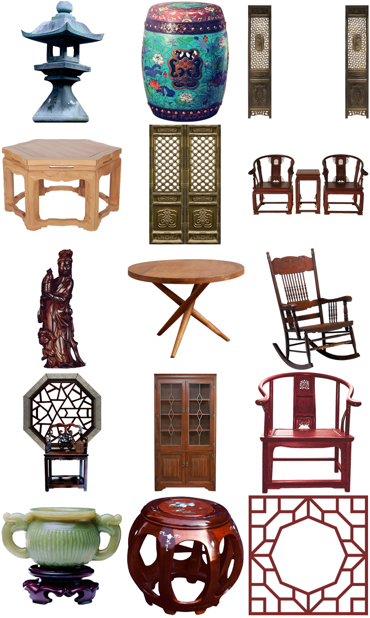图片[6]-古典家具桌凳椅子门窗户中国复古风古董PNG免抠图片后期设计素材-设计猿