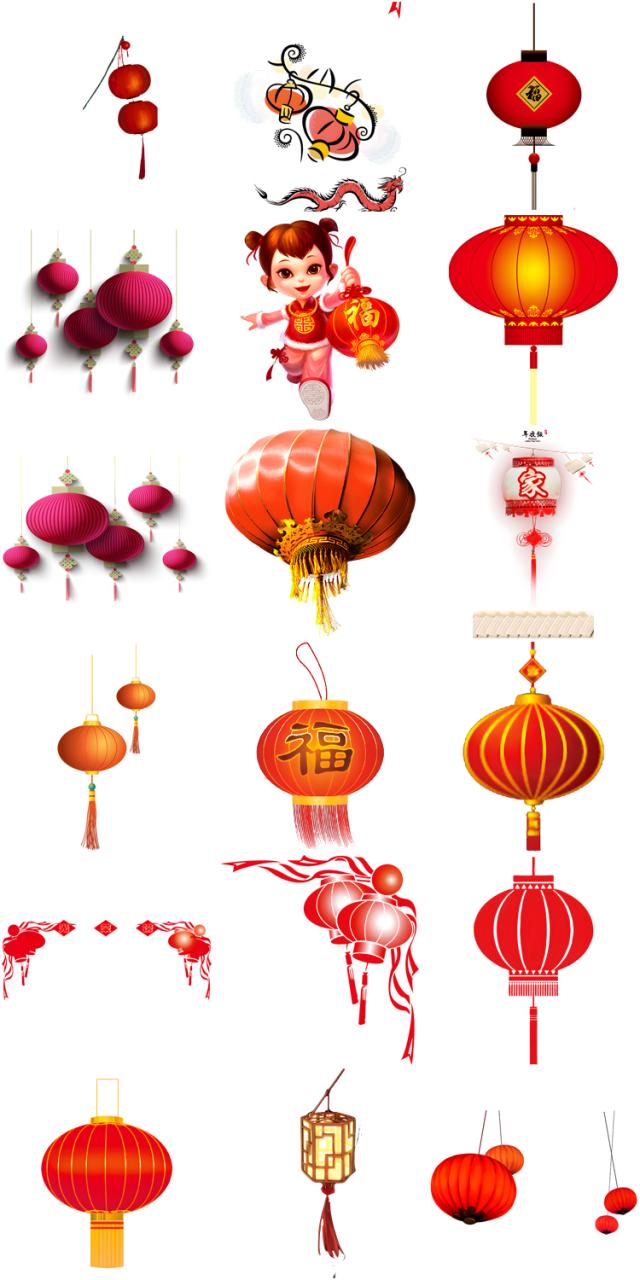 图片[1]-中国风喜庆红色剪纸灯笼古风灯笼古典中国元素PNG免抠PS设计素材-设计猿
