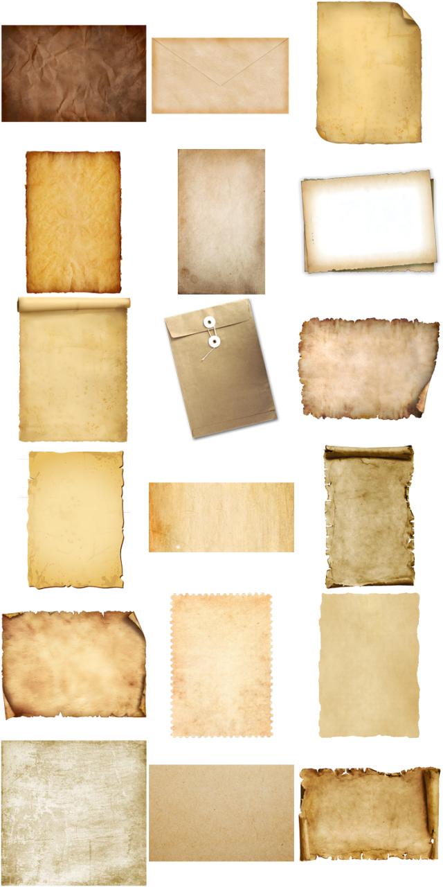 图片[2]-复古牛皮纸羊皮古风卷轴画轴宣纸边框PNG免抠装饰图片背景PS素材-设计猿