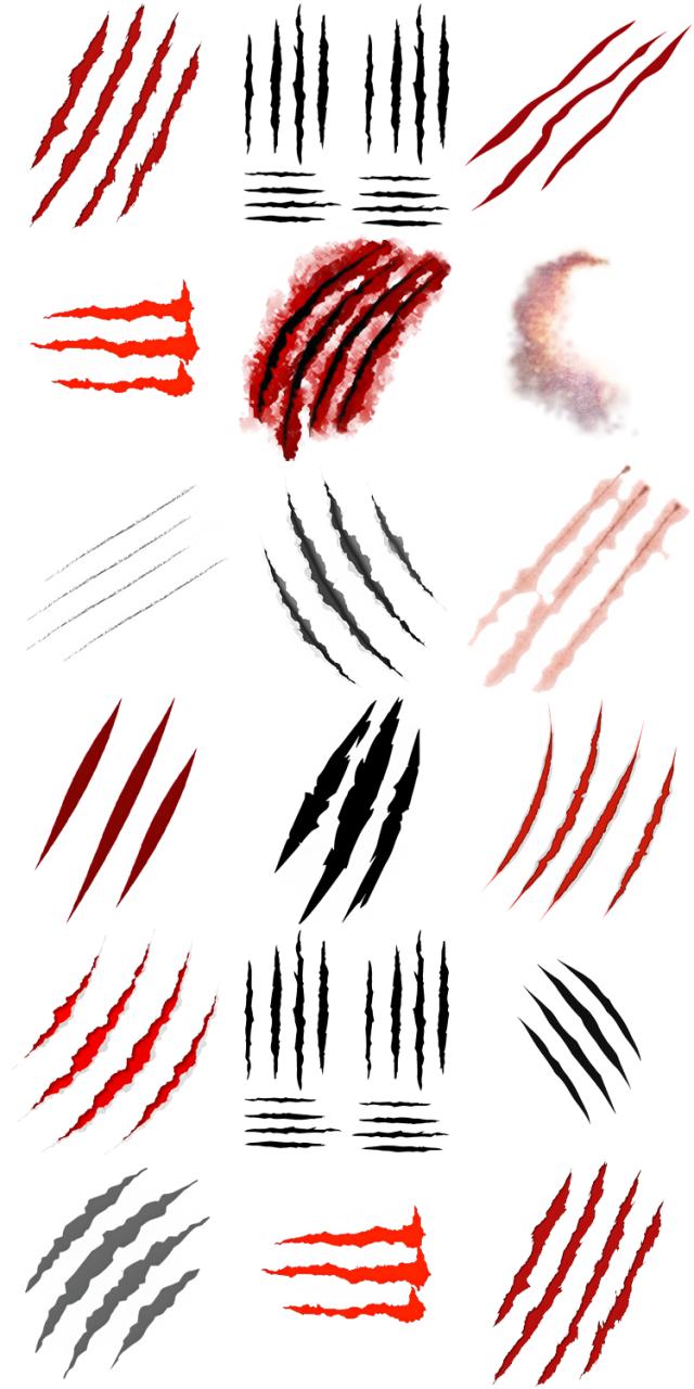 图片[2]-伤疤划痕伤口血滴效果平面后期合成特效元素PNG免扣免抠透明素材-设计猿