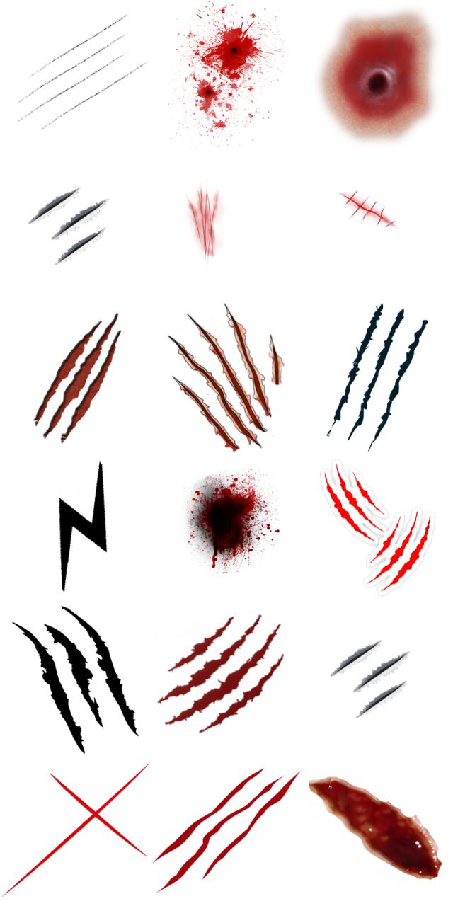图片[4]-伤疤划痕伤口血滴效果平面后期合成特效元素PNG免扣免抠透明素材-设计猿