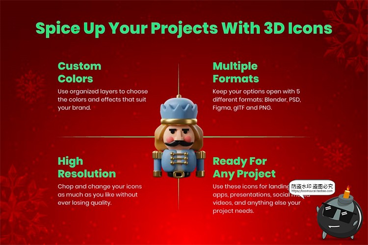 图片[2]-圣诞节图标新年元旦雪人礼物盒3D卡通UI插图插画PNG免抠PSD素材-设计猿