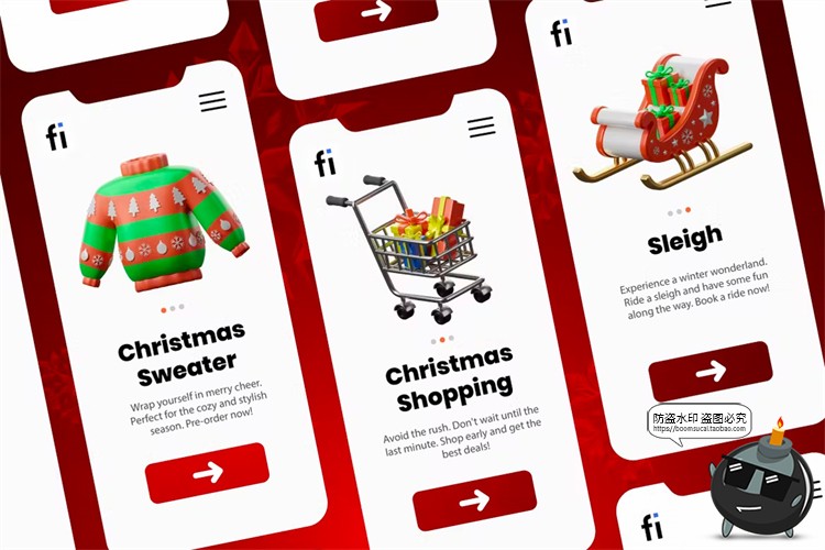 图片[5]-圣诞节图标新年元旦雪人礼物盒3D卡通UI插图插画PNG免抠PSD素材-设计猿