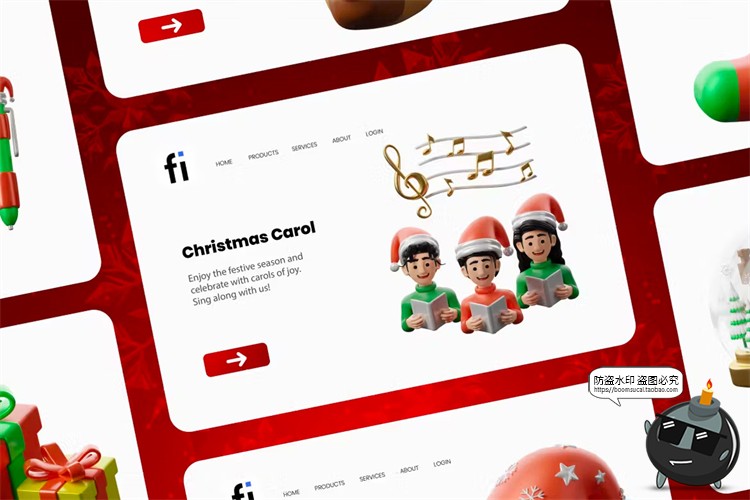 图片[6]-圣诞节图标新年元旦雪人礼物盒3D卡通UI插图插画PNG免抠PSD素材-设计猿