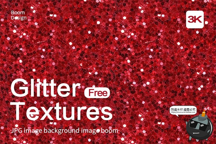 图片[1]-圣诞节氛围红绿色闪粉亮片节日无缝拼接装饰背景底纹JPG图片素材-设计猿