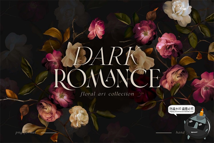 图片[1]-古典优雅手绘油画花卉鲜花插花玫瑰插图插画背景PNG免抠图片素材-设计猿