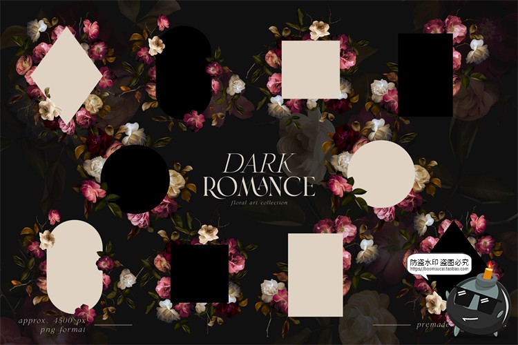 图片[2]-古典优雅手绘油画花卉鲜花插花玫瑰插图插画背景PNG免抠图片素材-设计猿