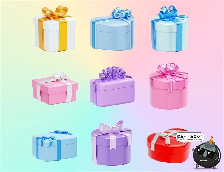 图片[6]-圣诞节新年节日派对生日礼物礼品盒子icons图标PNG免抠图片UI素材-设计猿