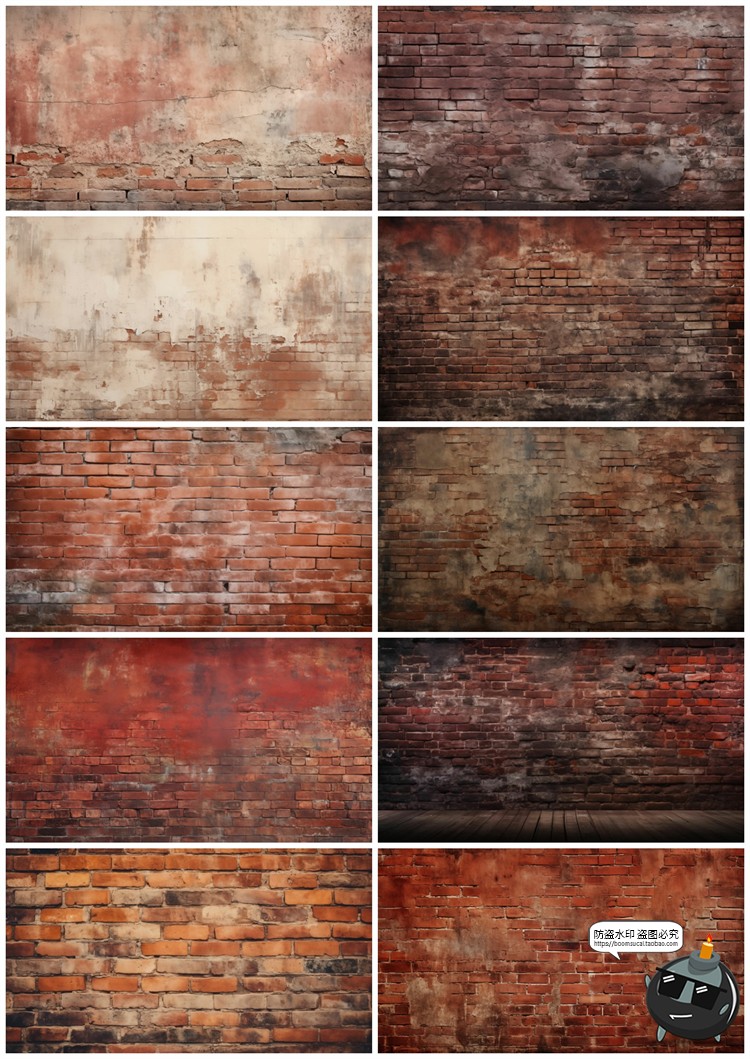 图片[4]-4K高清做旧砖墙文化砖块红砖墙壁背景底纹后期合成JPG图片素材-设计猿