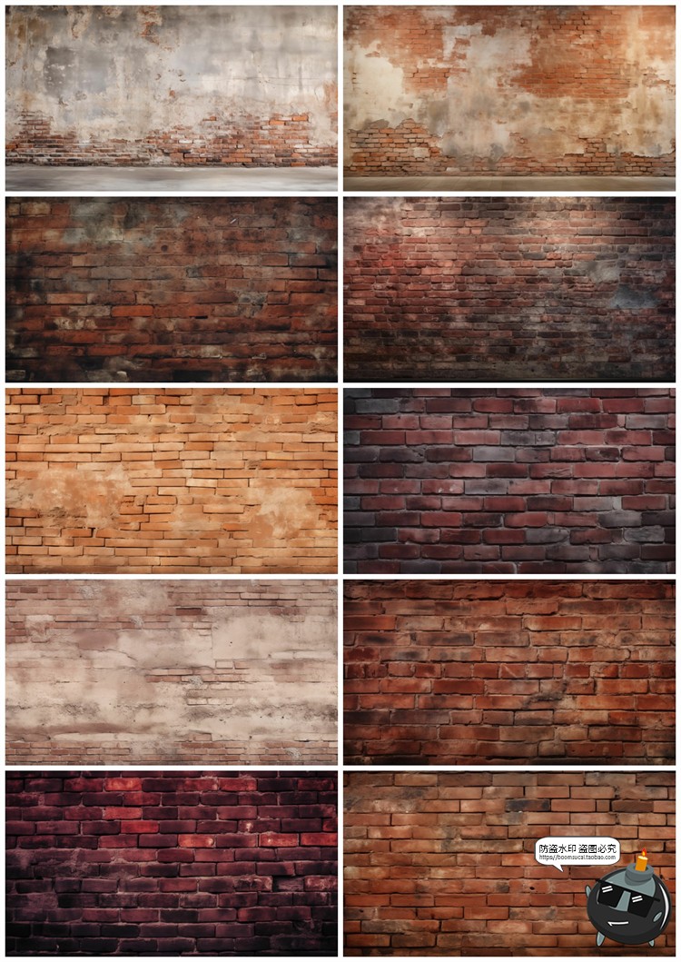 图片[7]-4K高清做旧砖墙文化砖块红砖墙壁背景底纹后期合成JPG图片素材-设计猿