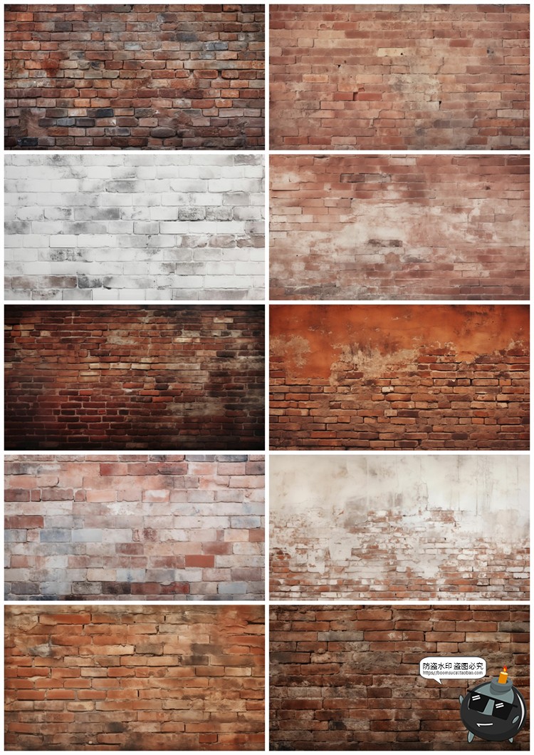 图片[8]-4K高清做旧砖墙文化砖块红砖墙壁背景底纹后期合成JPG图片素材-设计猿