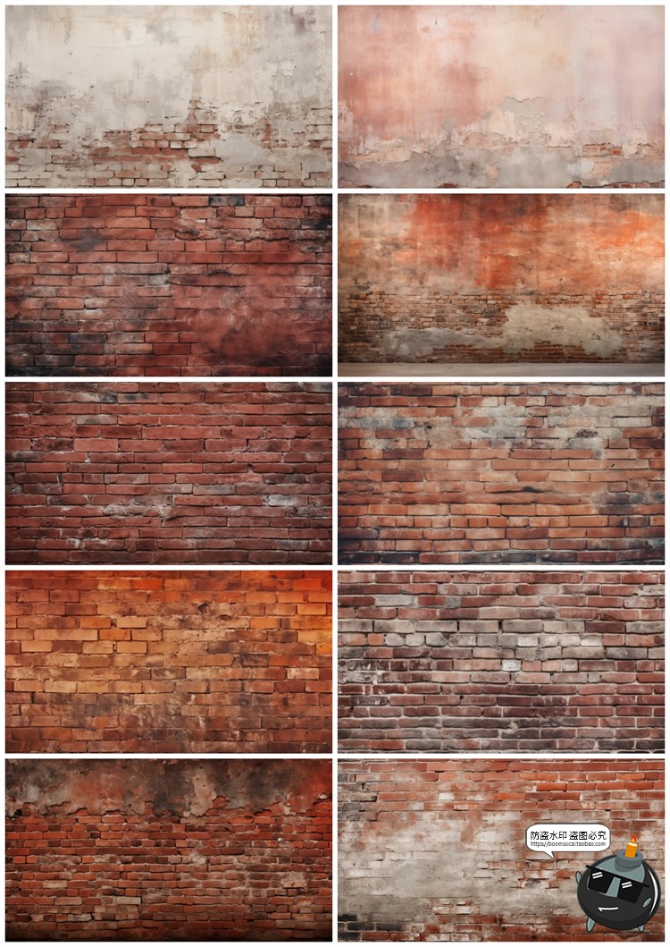 图片[9]-4K高清做旧砖墙文化砖块红砖墙壁背景底纹后期合成JPG图片素材-设计猿
