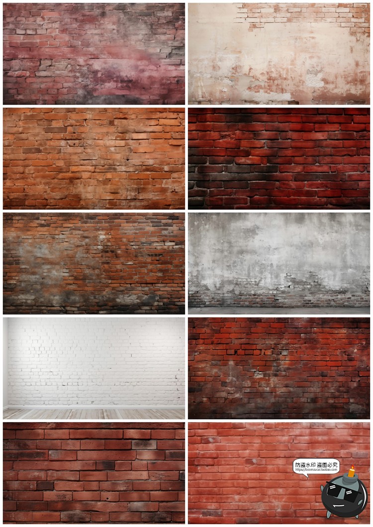 图片[10]-4K高清做旧砖墙文化砖块红砖墙壁背景底纹后期合成JPG图片素材-设计猿