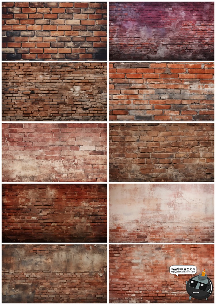 图片[11]-4K高清做旧砖墙文化砖块红砖墙壁背景底纹后期合成JPG图片素材-设计猿