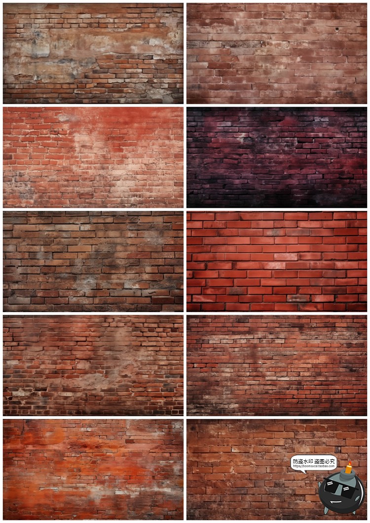 图片[14]-4K高清做旧砖墙文化砖块红砖墙壁背景底纹后期合成JPG图片素材-设计猿