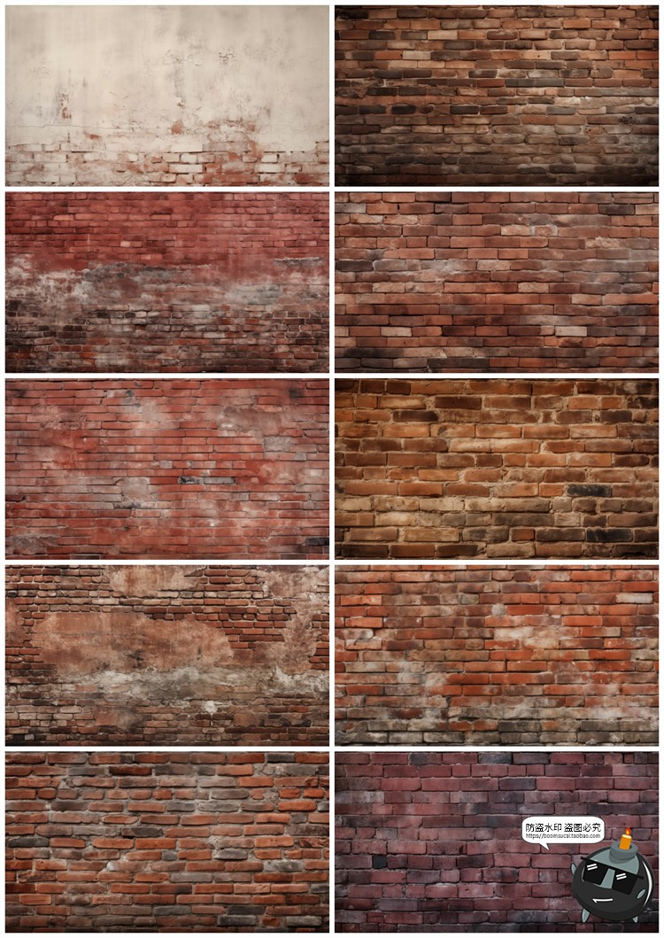 图片[17]-4K高清做旧砖墙文化砖块红砖墙壁背景底纹后期合成JPG图片素材-设计猿