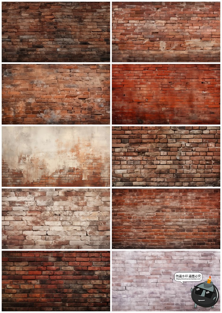图片[20]-4K高清做旧砖墙文化砖块红砖墙壁背景底纹后期合成JPG图片素材-设计猿