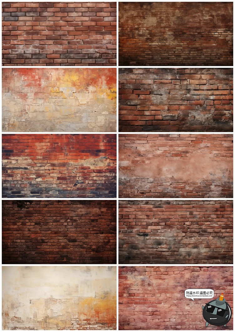 图片[23]-4K高清做旧砖墙文化砖块红砖墙壁背景底纹后期合成JPG图片素材-设计猿