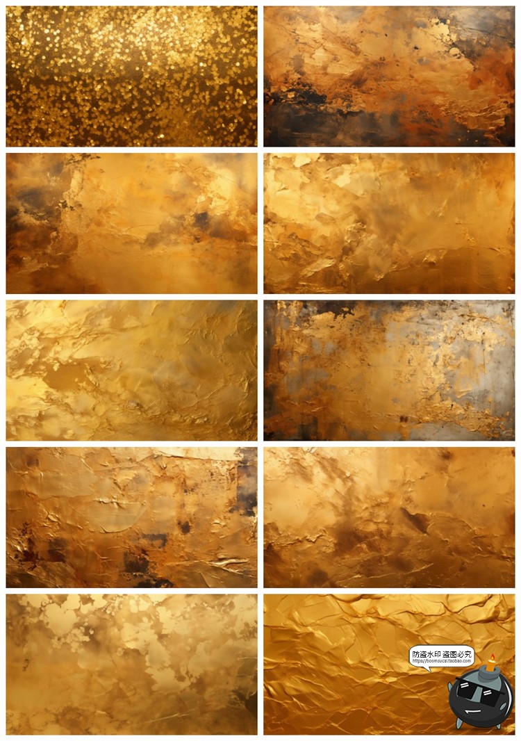 图片[5]-4K金色油漆金漆做旧颜料墙面涂抹肌理纹理背景底纹JPG图片素材-设计猿