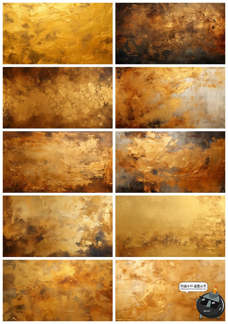 图片[7]-4K金色油漆金漆做旧颜料墙面涂抹肌理纹理背景底纹JPG图片素材-设计猿