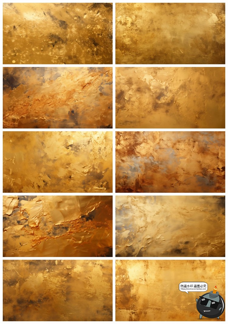 图片[10]-4K金色油漆金漆做旧颜料墙面涂抹肌理纹理背景底纹JPG图片素材-设计猿