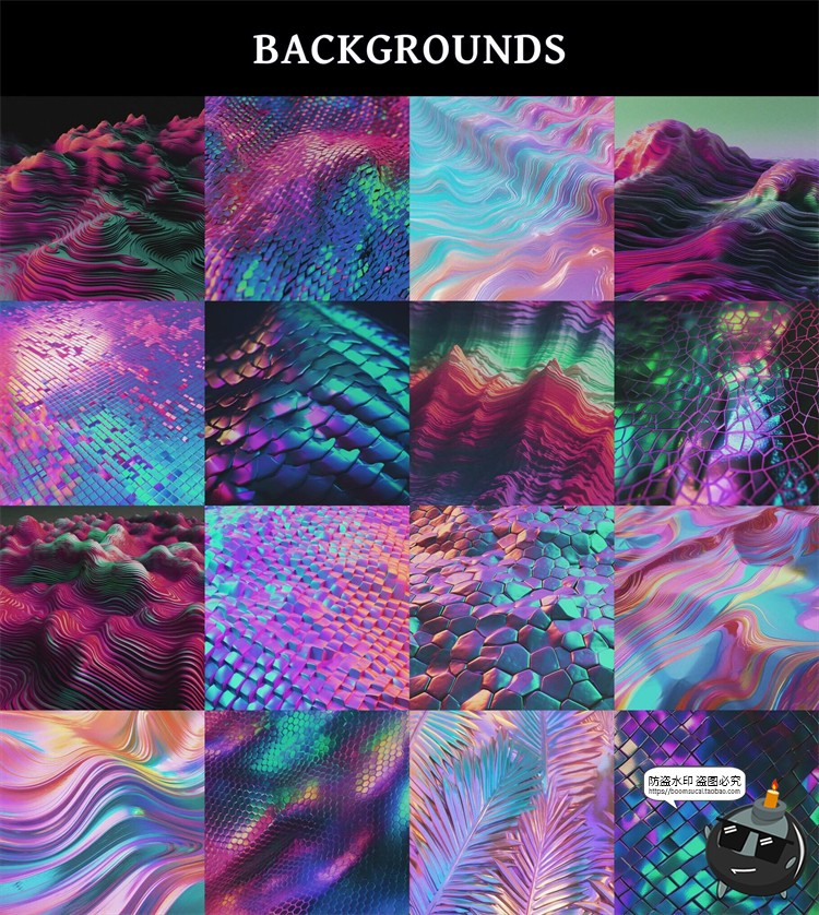 图片[4]-Y2K潮流科幻千禧镭射全息赛博朋克复古3D艺术拼贴PNG免抠图片素材-设计猿