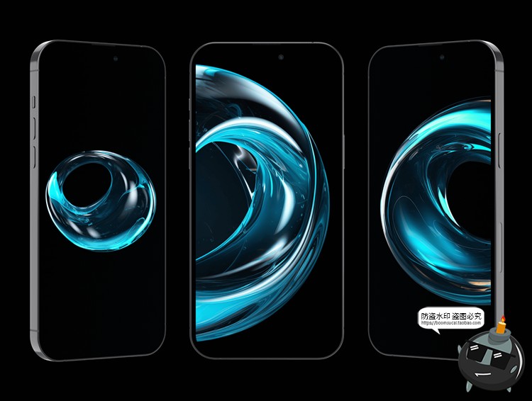 图片[5]-抽象3D艺术图形立体蓝色通透水晶玻璃质感PNG免抠主视觉元素素材-设计猿