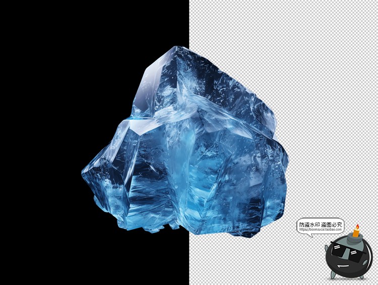 图片[6]-4K幽蓝3D透明晶体水晶冰块结晶冰晶高清背景底纹PNG免抠图片素材-设计猿