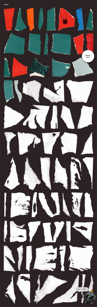 图片[5]-美式复古怀旧人物植物风景古董撕纸艺术拼贴剪贴画PNG免抠图素材-设计猿