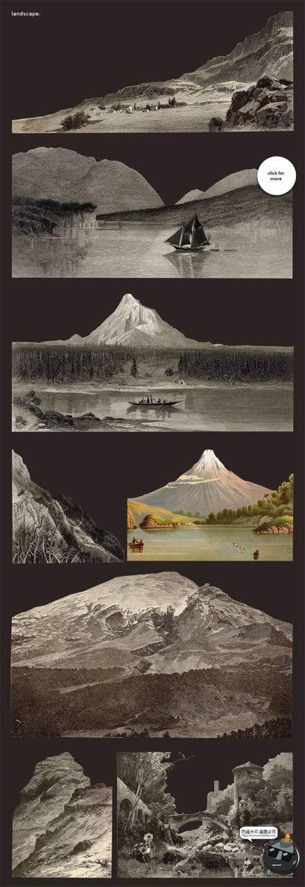 图片[10]-美式复古怀旧人物植物风景古董撕纸艺术拼贴剪贴画PNG免抠图素材-设计猿