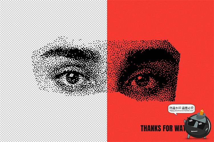 图片[8]-复古潮流艺术科幻半色调抽象VHS低保真怀旧像素PNG元素AI矢量素材-设计猿