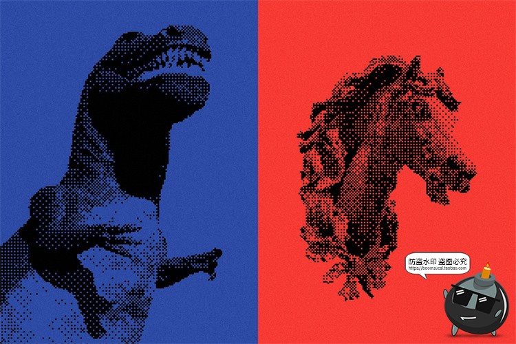 图片[11]-复古潮流艺术科幻半色调抽象VHS低保真怀旧像素PNG元素AI矢量素材-设计猿