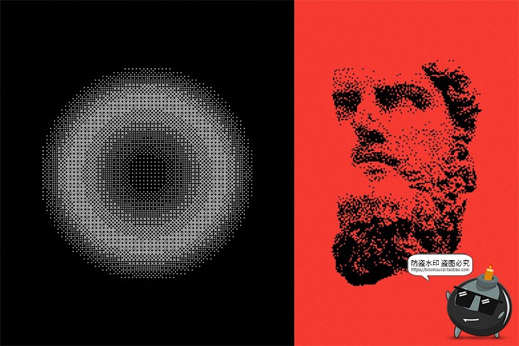 图片[13]-复古潮流艺术科幻半色调抽象VHS低保真怀旧像素PNG元素AI矢量素材-设计猿