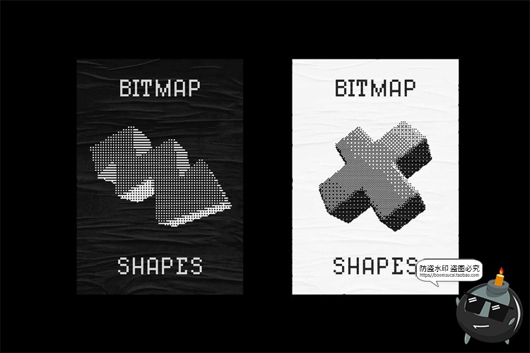 图片[15]-复古潮流艺术科幻半色调抽象VHS低保真怀旧像素PNG元素AI矢量素材-设计猿